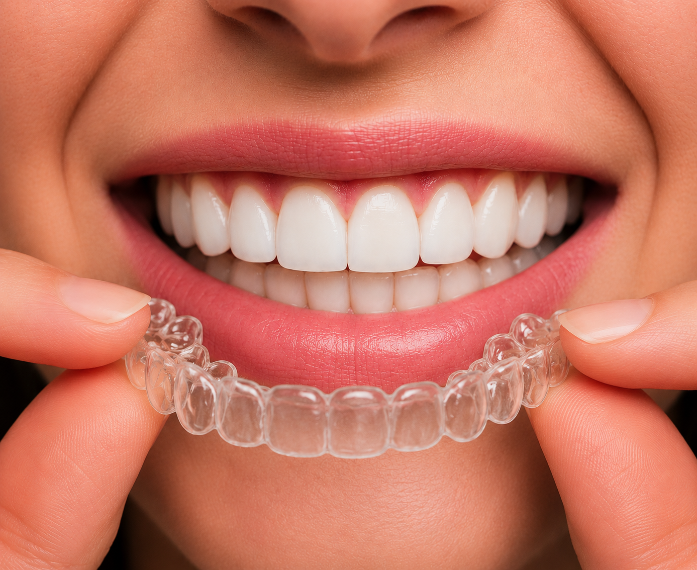 Niewidoczna nakładka Invisalign na zębach